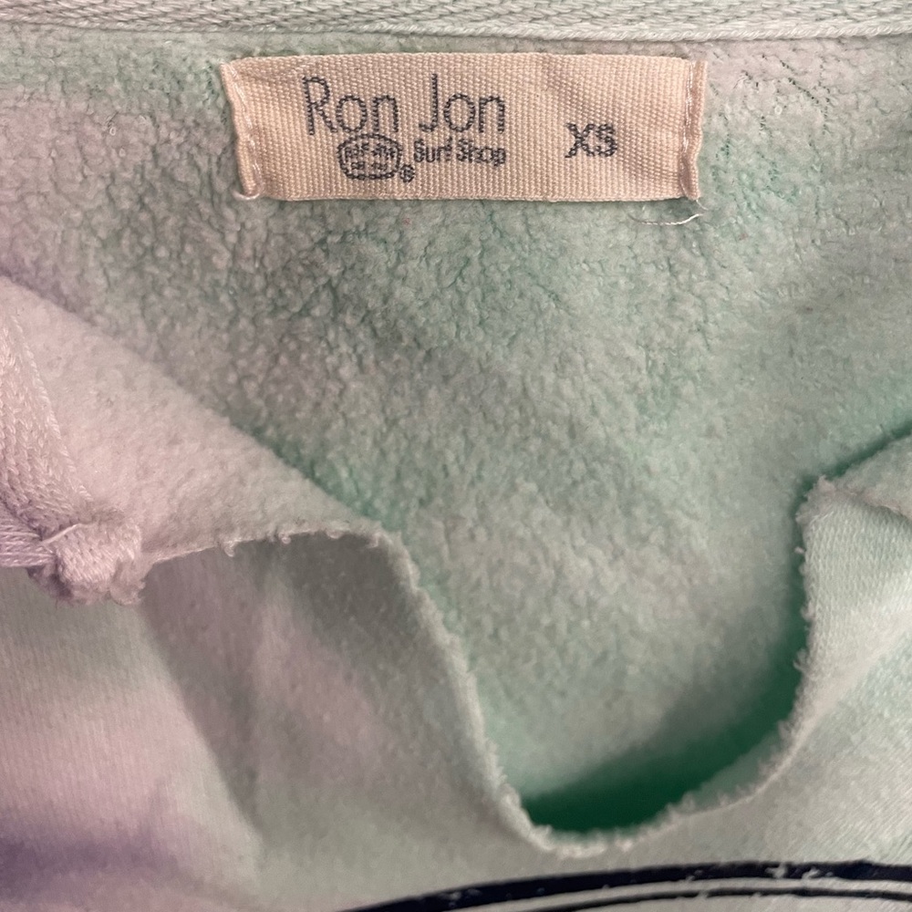 Ron Jon Surf Shop Tie-Dye Cropped Hoodie Pink Green Purple White, Size XS - Picture 5 of 5